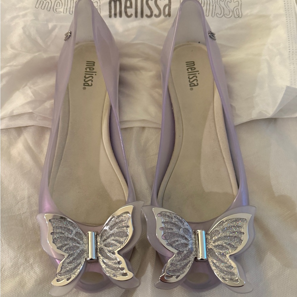 Melissa Jelly Iridescent Butterfly ballet flats